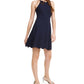 Vestido curto sem mangas feminino Emerald Sundae Flare azul tamanho XX-S