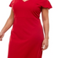 Vestido midi feminino com ombros descobertos e estampa Emerald Sundae, vermelho, tamanho 20W