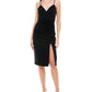 Vestido justo franzido infantil Emerald Sundae, preto, tamanho grande