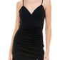 Vestido justo franzido infantil Emerald Sundae, preto, tamanho grande