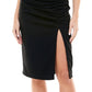 Vestido justo franzido infantil Emerald Sundae, preto, tamanho grande