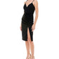 Vestido justo franzido infantil Emerald Sundae, preto, tamanho extragrande