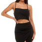 Vestido justo recortado infantil Emerald Sundae, preto, tamanho extragrande