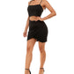 Vestido justo recortado infantil Emerald Sundae, preto, tamanho extragrande