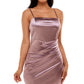 Vestido justo assimétrico e franzido infantil Emerald Sundae, roxo, tamanho XX-S