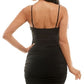 Vestido justo assimétrico e franzido infantil Emerald Sundae, preto, tamanho XS