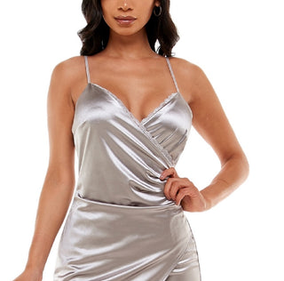 Vestido Bodycon Metálico Assimétrico Infantil Emerald Sundae Cinza Tamanho P