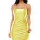Vestido Infantil Plissado Lateral Brilhante Emerald Sundae Amarelo Tamanho P