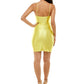 Vestido Infantil Plissado Lateral Brilhante Emerald Sundae Amarelo Tamanho P