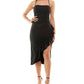 Vestido midi com babados e estampa Emerald Sundae Junior, preto, tamanho grande
