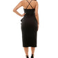 Vestido midi com babados e estampa Emerald Sundae Junior, preto, tamanho grande
