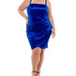 Vestido justo franzido feminino Emerald Sundae azul tamanho 22W