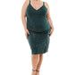 Vestido feminino com decote em V e brilho, verde, tamanho 18W, da Emerald Sundae