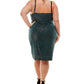 Vestido feminino com decote em V e brilho, verde, tamanho 18W, da Emerald Sundae