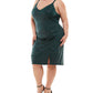 Vestido feminino com decote em V e brilho, verde, tamanho 18W, da Emerald Sundae