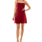 Vestido evasê com amarração e decote redondo, tamanho grande, vermelho, da Emerald Sundae Junior