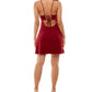 Vestido evasê com amarração e decote redondo, tamanho grande, vermelho, da Emerald Sundae Junior