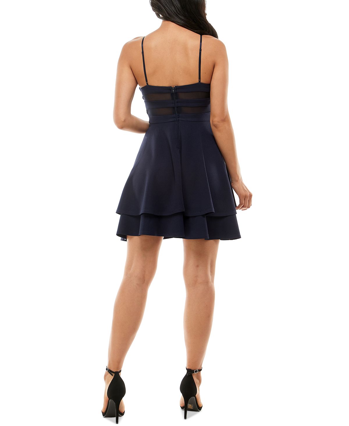 Vestido Infantil Emerald Sundae com Decote Profundo e Costas em Malha Azul Tamanho P