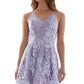 Vestido bordado BCX Junior's Fit &amp; Flare Roxo Tamanho 13