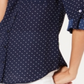 Camisa estampada BCX Junior com botões, azul escuro, tamanho médio