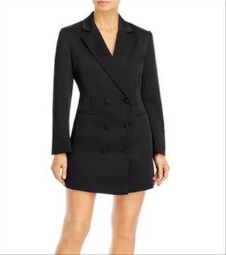 Vestido blazer feminino Lucy Paris com dois botões, preto, tamanho pequeno