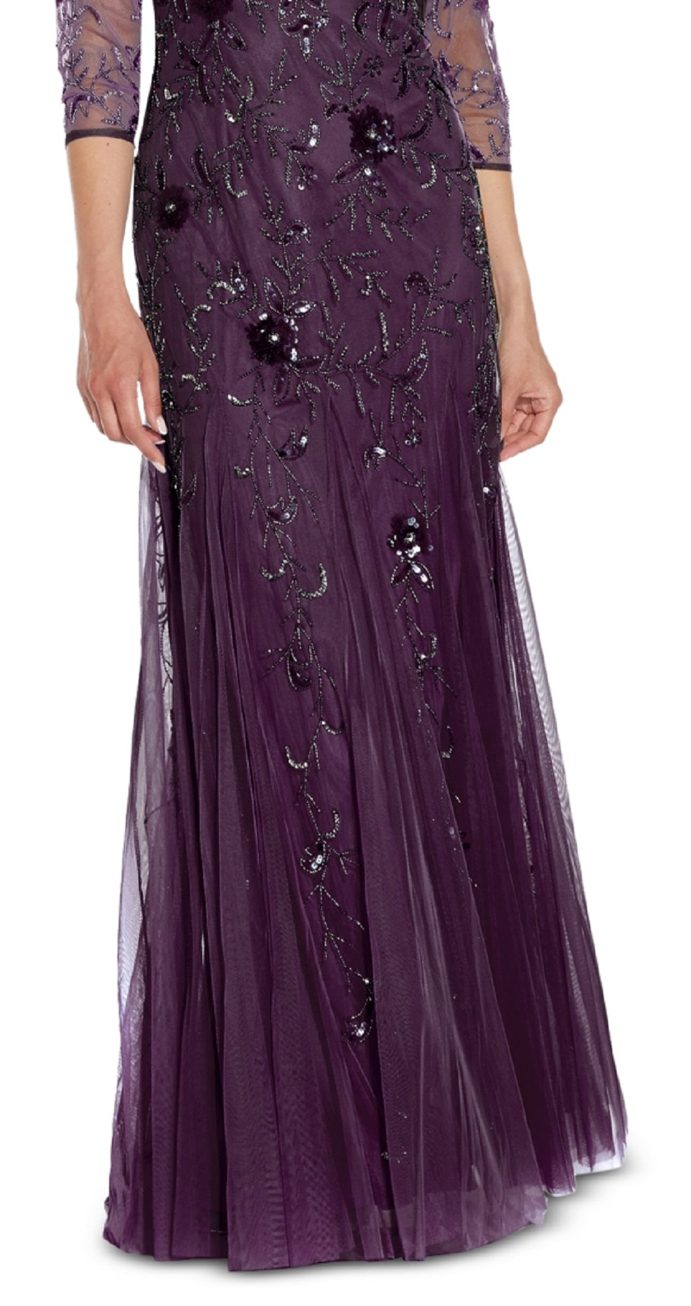 Vestido Feminino Adrianna Papell Roxo Tamanho 12