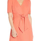 Vestido feminino de crepe com amarração na cintura, estilo A, tamanho 14, da Adrianna Papell