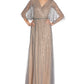 Vestido feminino Adrianna Papell com manga quimono e contas, marrom, tamanho 6