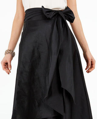 Adrianna Papell Women's Satin High Low Skirt Black Size 4