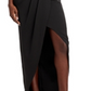 Vestido feminino sem alças com acabamento em penas, preto, tamanho 8, Aidan by Aidan Mattox