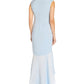 Vestido longo feminino Adrianna Papell com botões, azul, tamanho 2