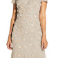 Vestido floral com contas Adrianna Papell feminino marrom tamanho 2