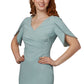 Vestido de coquetel feminino Adrianna Papell com acabamento em pérolas, azul, tamanho 2
