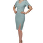 Vestido de coquetel feminino Adrianna Papell com acabamento em pérolas, azul, tamanho 14