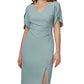 Vestido de coquetel feminino Adrianna Papell com acabamento em pérolas, azul, tamanho 14