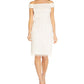 Vestido feminino Adrianna Papell com lantejoulas e miçangas, branco, tamanho 18