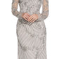 Vestido de noite feminino Adrianna Papell, ombro de fora, cinza, tamanho 12