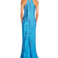 Vestido Halter Aidan By Aidan Mattox Feminino Azul Tamanho 12