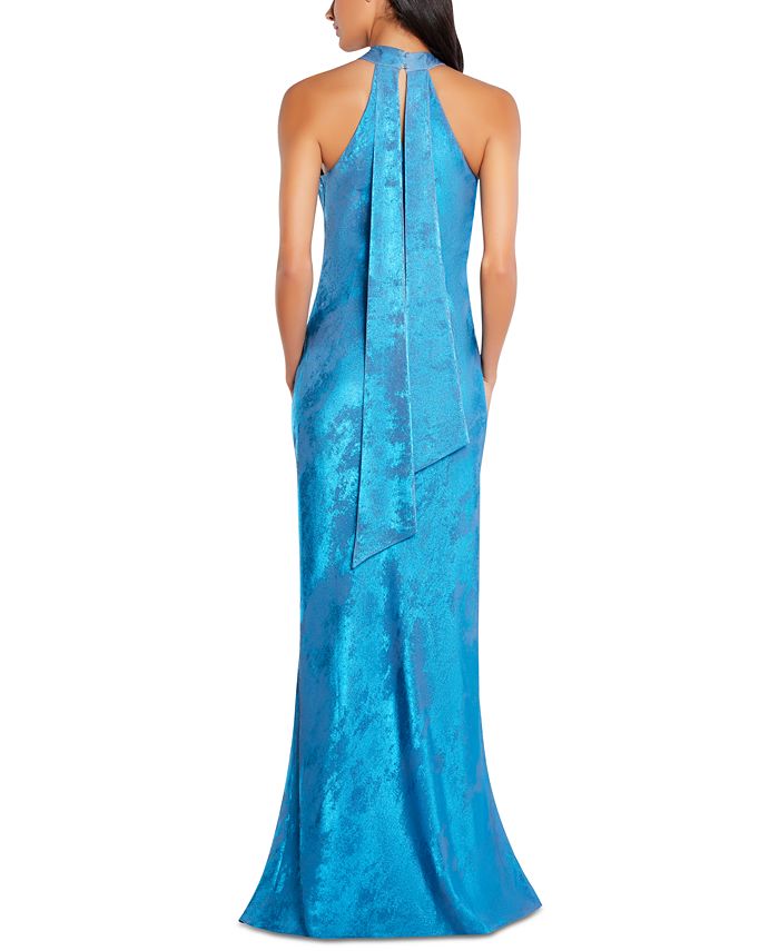 Vestido Halter Aidan By Aidan Mattox Feminino Azul Tamanho 12