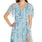Vestido de chiffon com estampa floral feminino Adrianna Papell, azul, tamanho 2