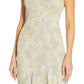 Vestido longo feminino Adrianna Papell, estampado, comprimento longo, sem mangas, cinza, tamanho 12