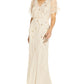 Vestido Blusão Ilusão com Contas Adrianna Papell Feminino Marrom Tamanho 8