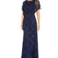 Vestido de noite feminino Adrianna Papell com contas, azul, tamanho 8