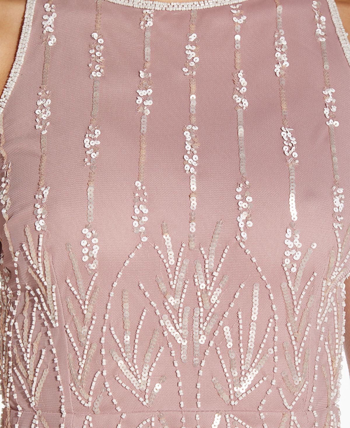 Vestido justo feminino com contas Papell Studio rosa tamanho 12