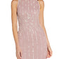 Vestido justo feminino com contas Papell Studio rosa tamanho 14