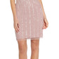 Vestido justo feminino com contas Papell Studio rosa tamanho 14