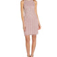 Vestido justo feminino com contas Papell Studio rosa tamanho 14