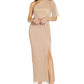 Vestido metálico feminino Adrianna Papell, marrom, tamanho 6
