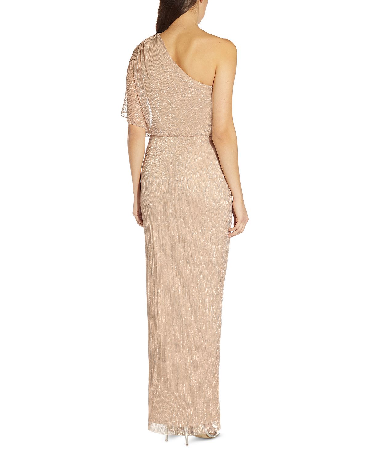 Vestido metálico feminino Adrianna Papell, marrom, tamanho 6