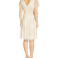Vestido de coquetel feminino Adrianna Papell com contas bege tamanho 16